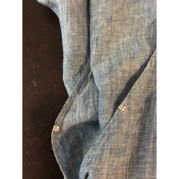 Anthropologie x Sanctuary Montana Linen Romper Faux Wrap Tie-Front - Extra Small - Picture 4 of 11